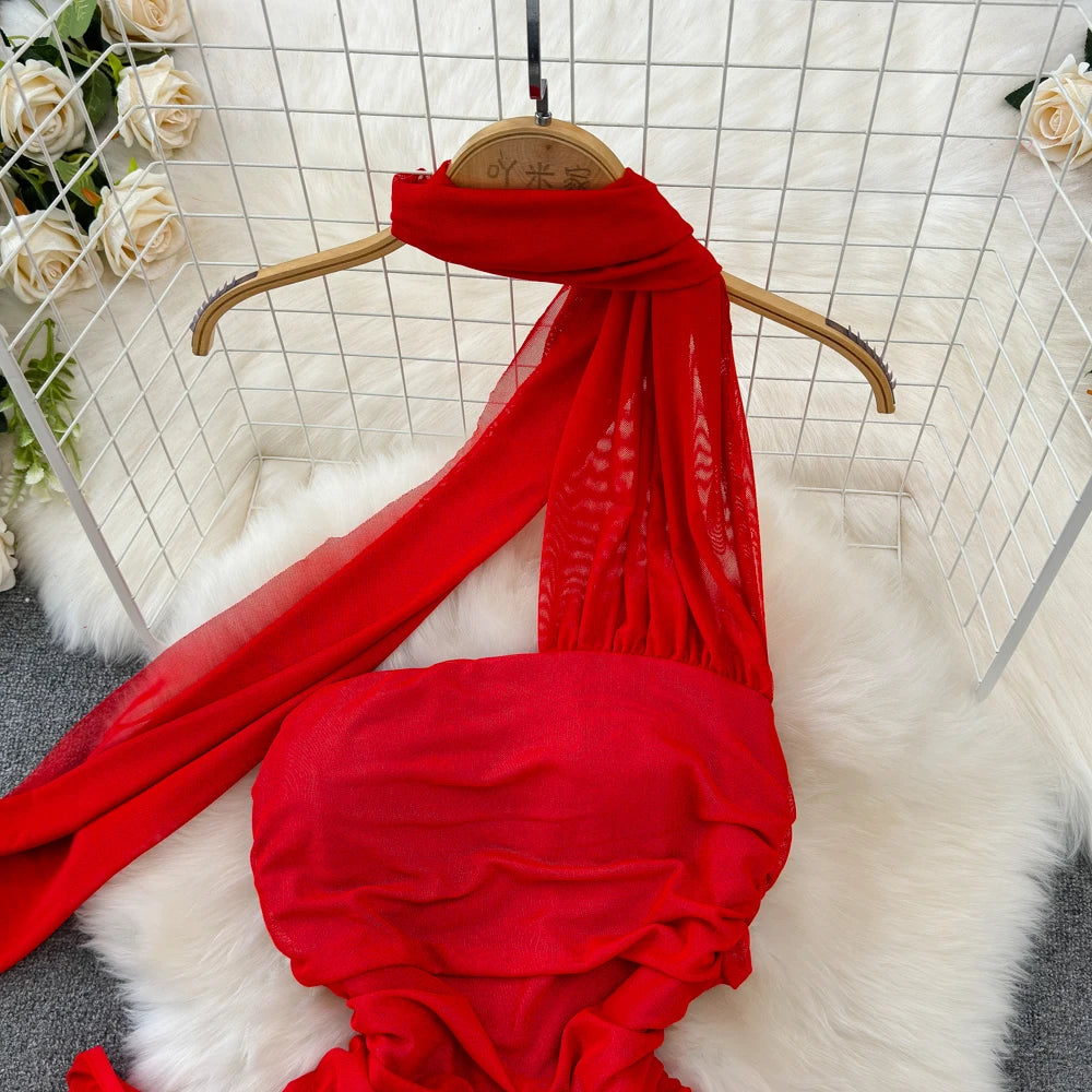 Holiday Glam Mesh Strapless Dress