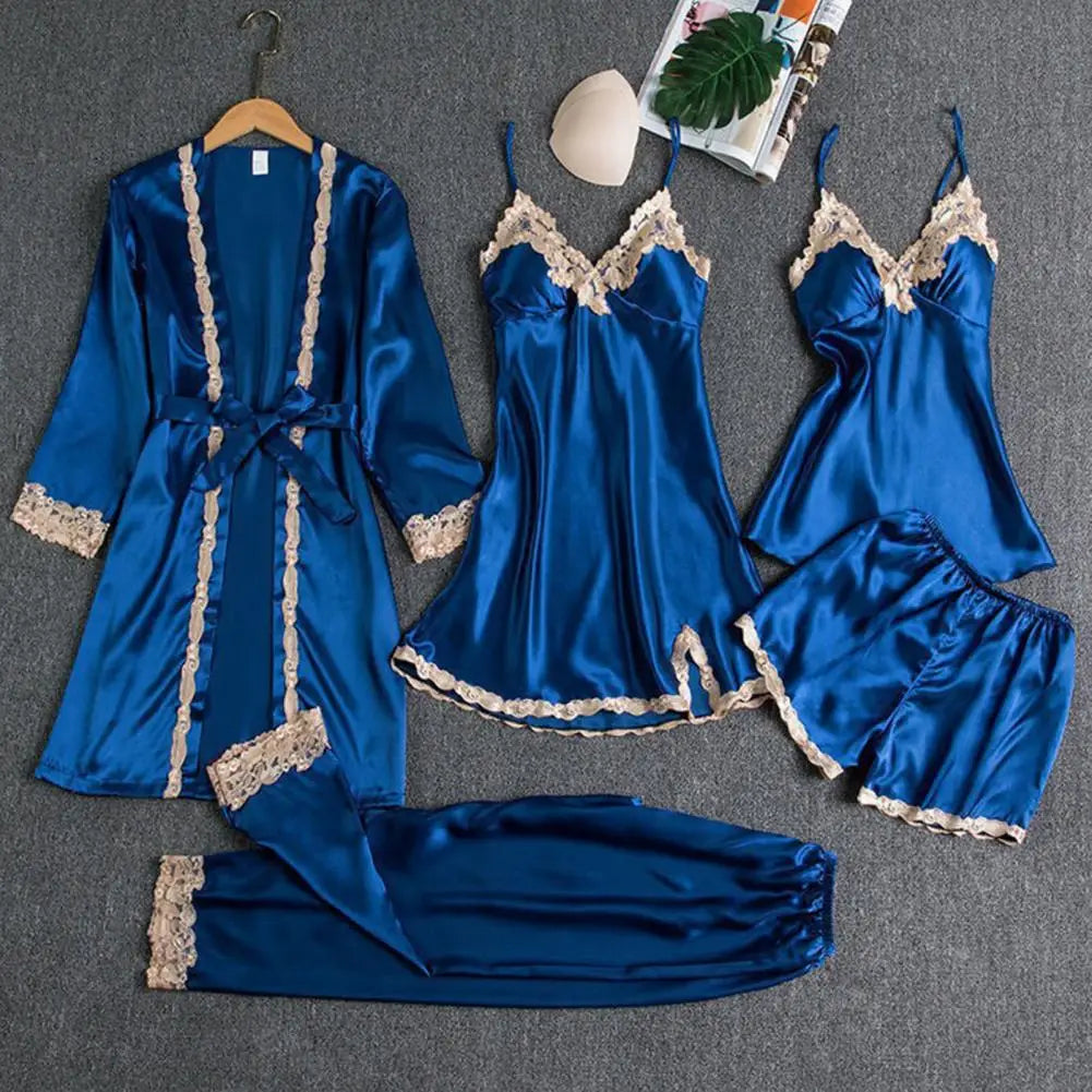 Lace & Satin Silk Sleepwear Set