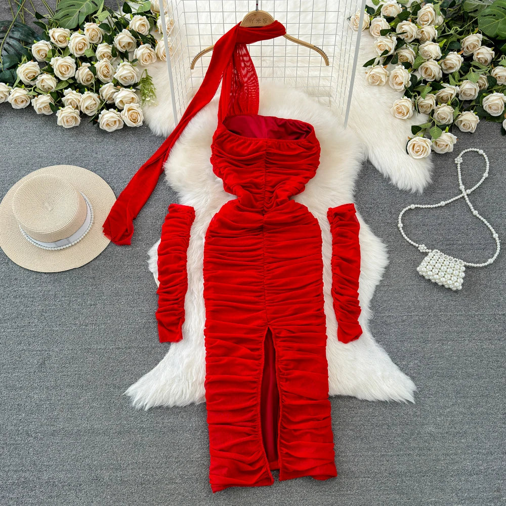 Holiday Glam Mesh Strapless Dress