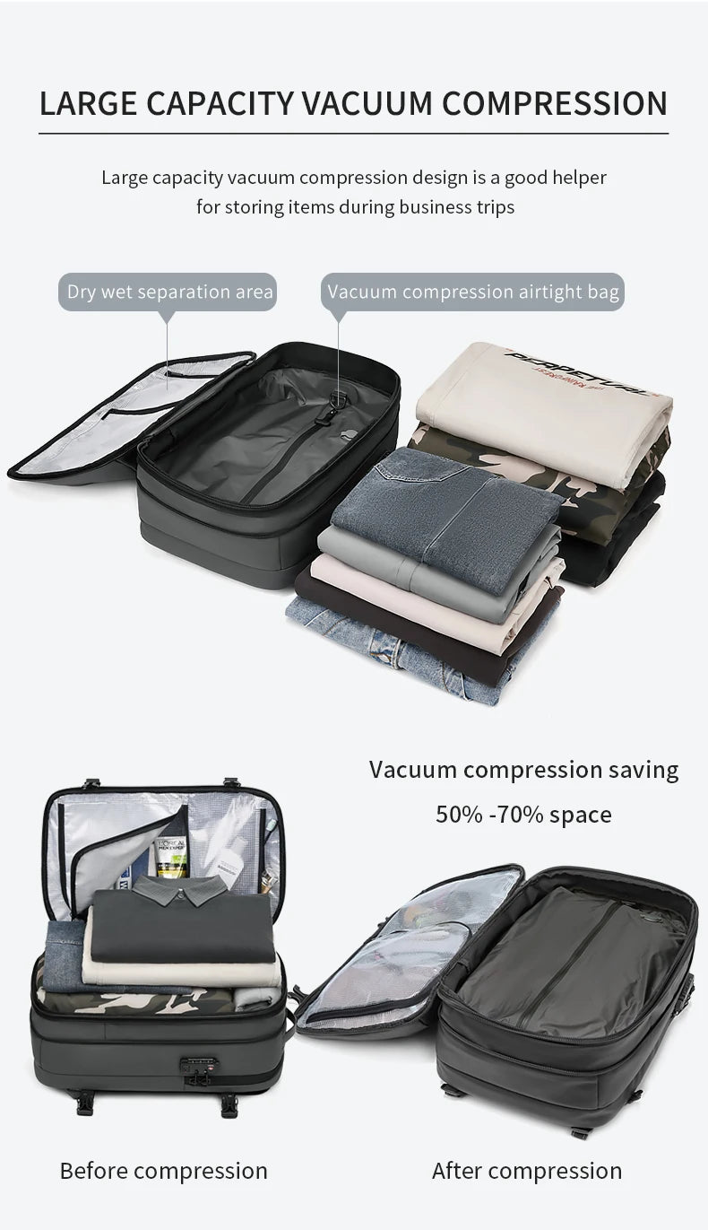 Vacuum Compression Travel & Laptop Backpack