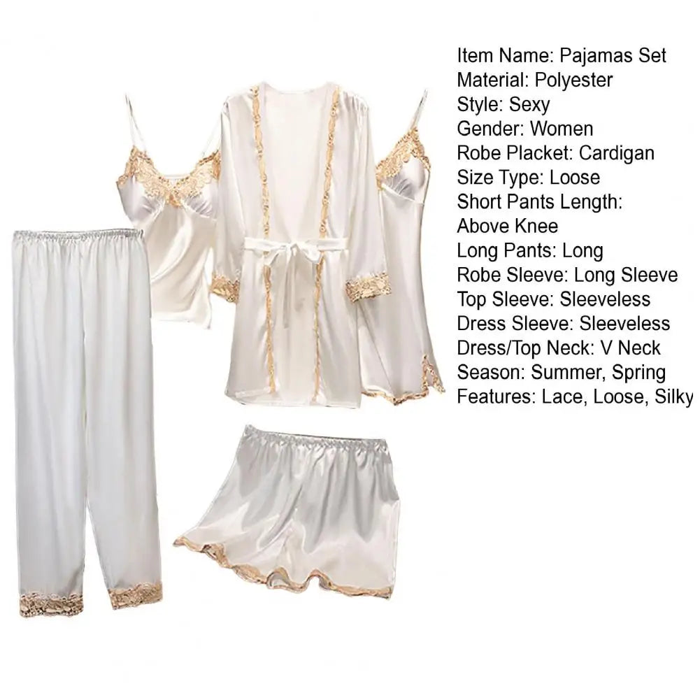 Lace & Satin Silk Sleepwear Set