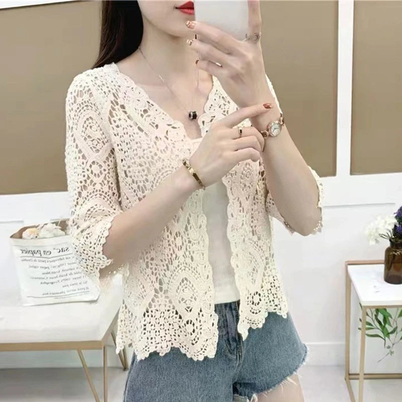 Boho Lace Crochet Shrug