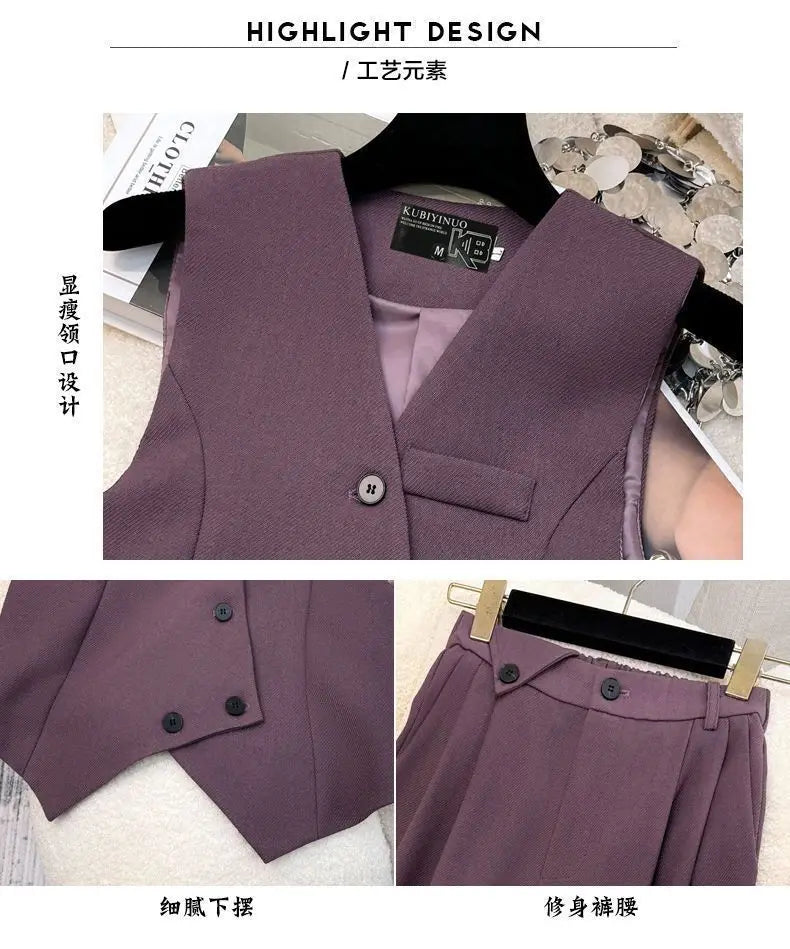 Elegant Wide-Leg Pants & Vest Set