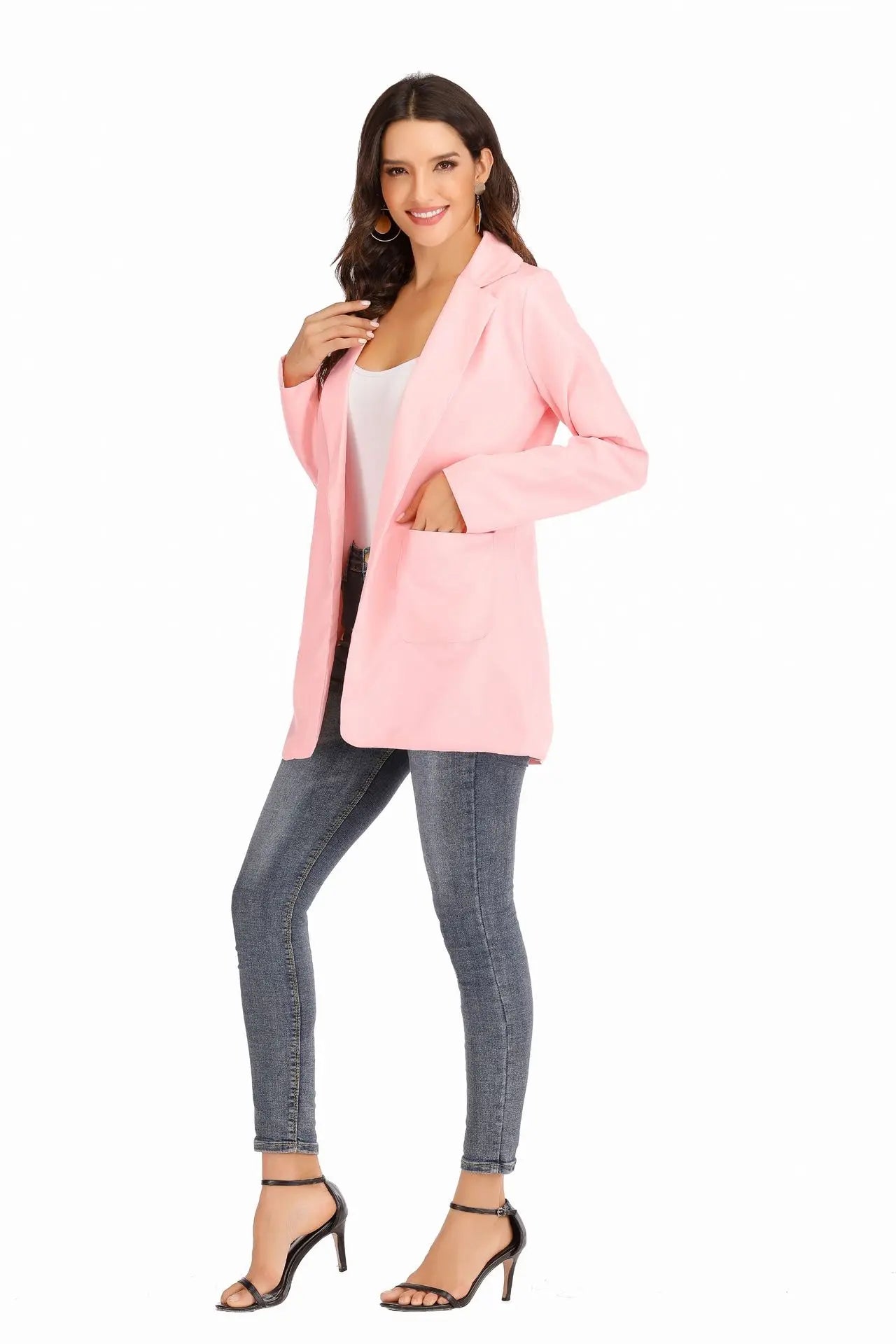 Chic Polo-Neck Cardigan Blazer