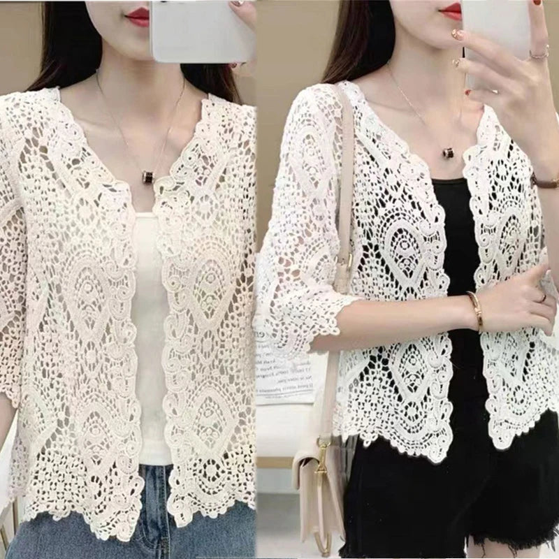 Boho Lace Crochet Shrug