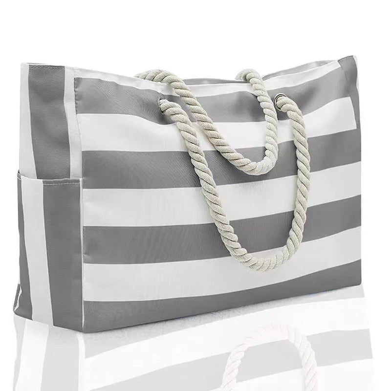 Boho Stripe Foldable Beach & Travel Tote