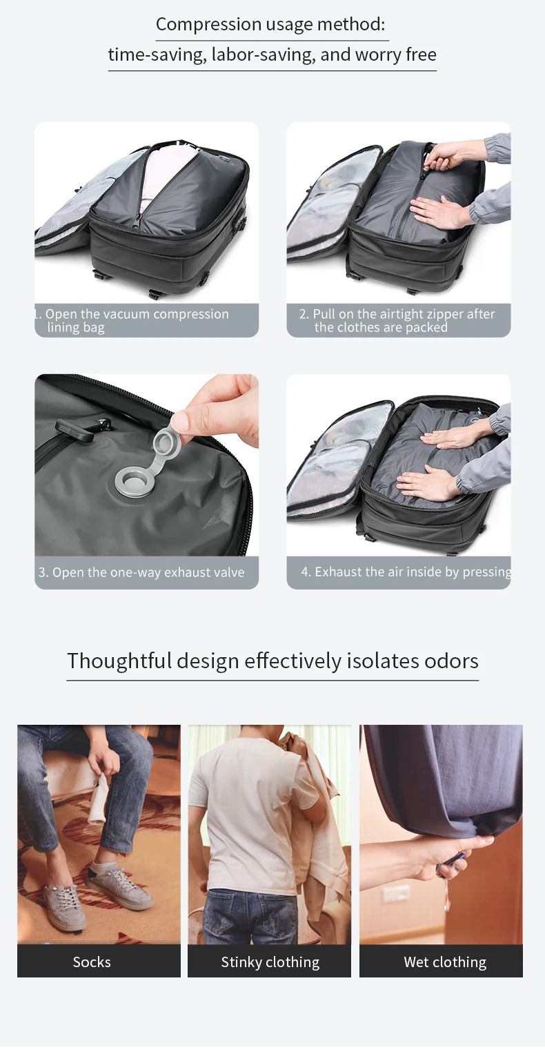 Vacuum Compression Travel & Laptop Backpack