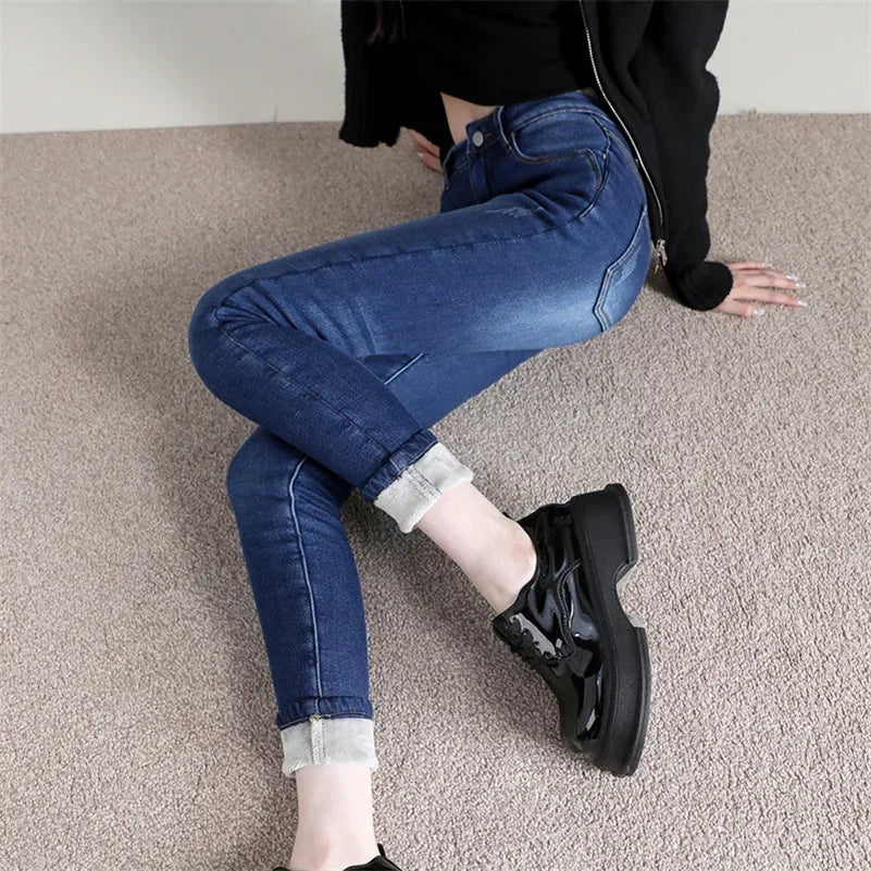 Women’s Thermal Skinny Jeans – Winter Warm Fleece Denim
