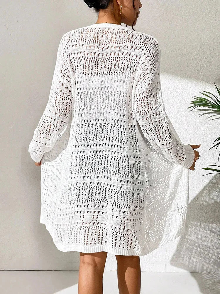 Elegant Sunshade Knit Cardigan