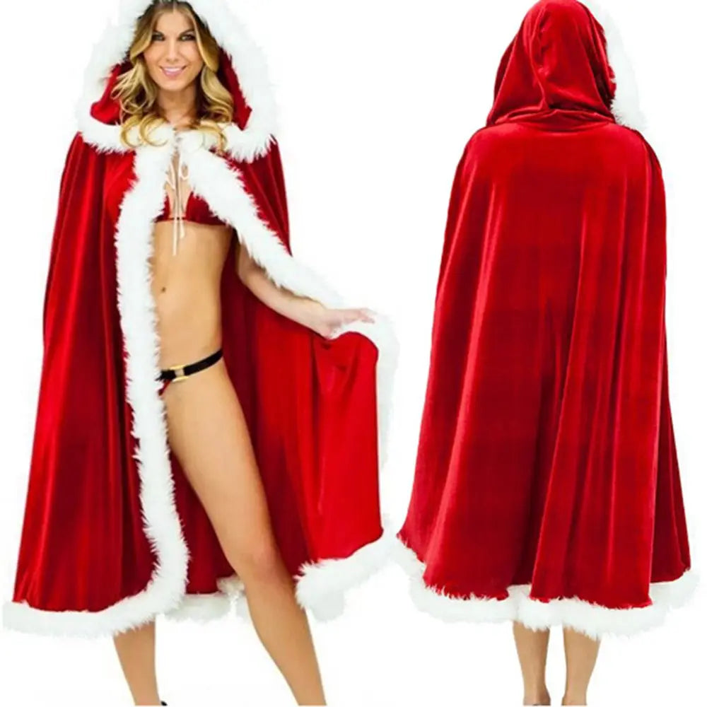 Velvet Santa Hooded Carnival Cape