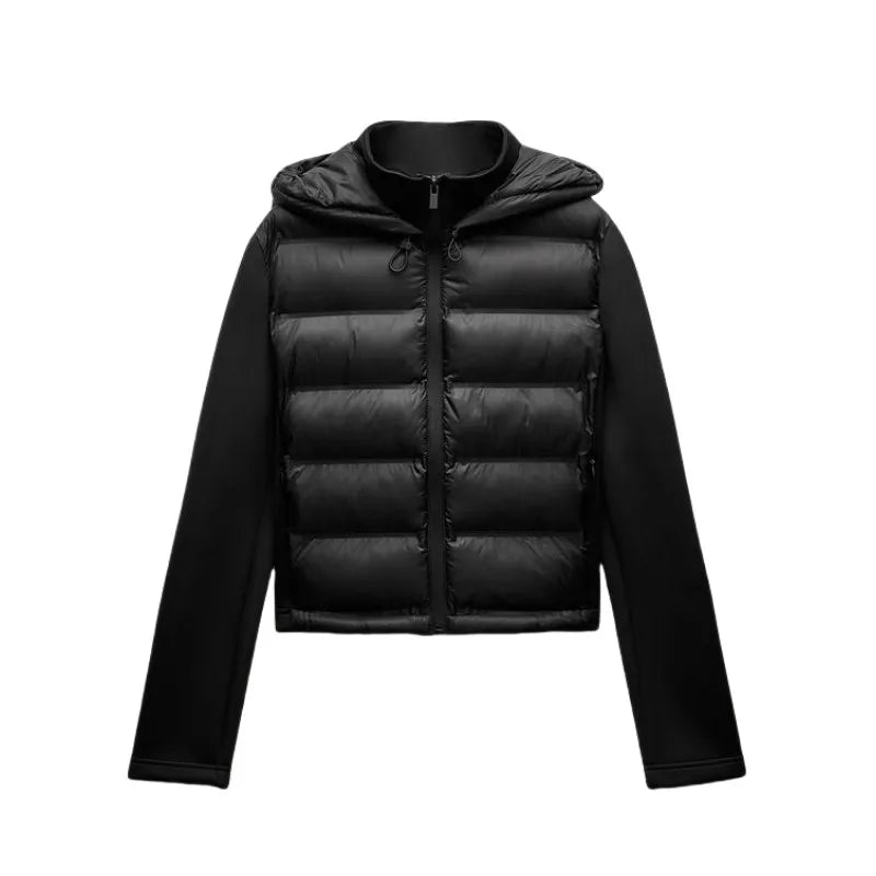 Lightweight Warm Down Jacket with Zippered Hood