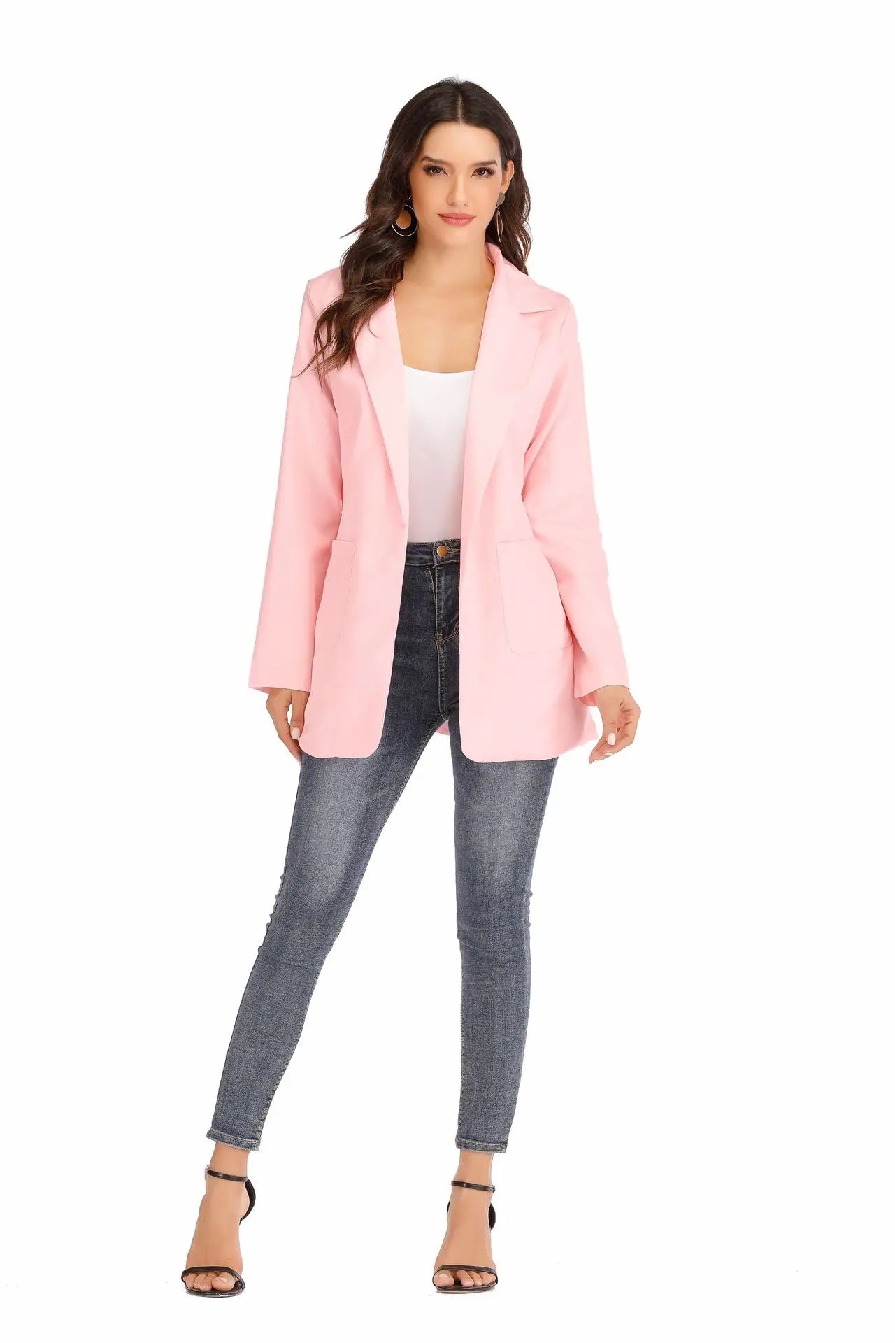 Chic Polo-Neck Cardigan Blazer