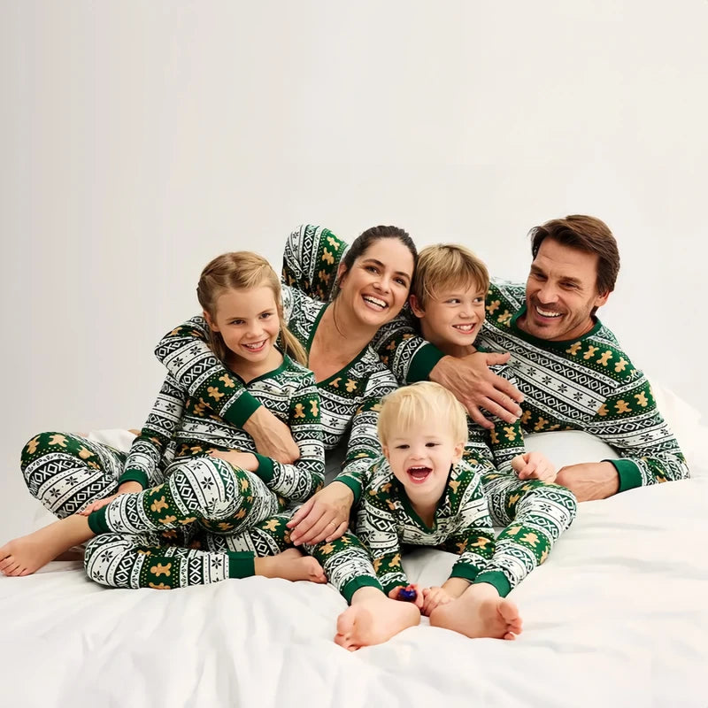 Gingerbread Family Christmas Pajama Set