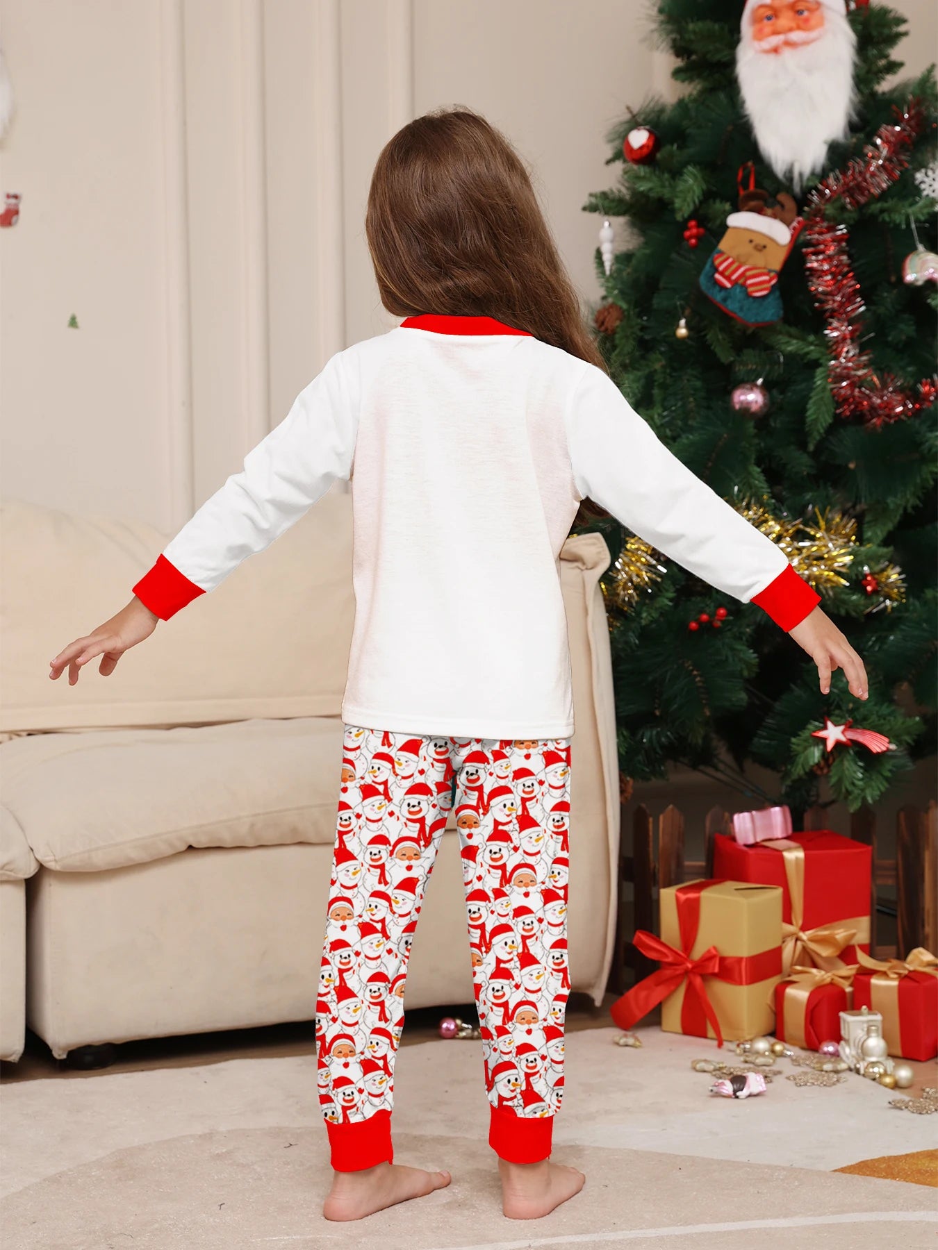 Holiday Santa & Reindeer Matching Pajama Set