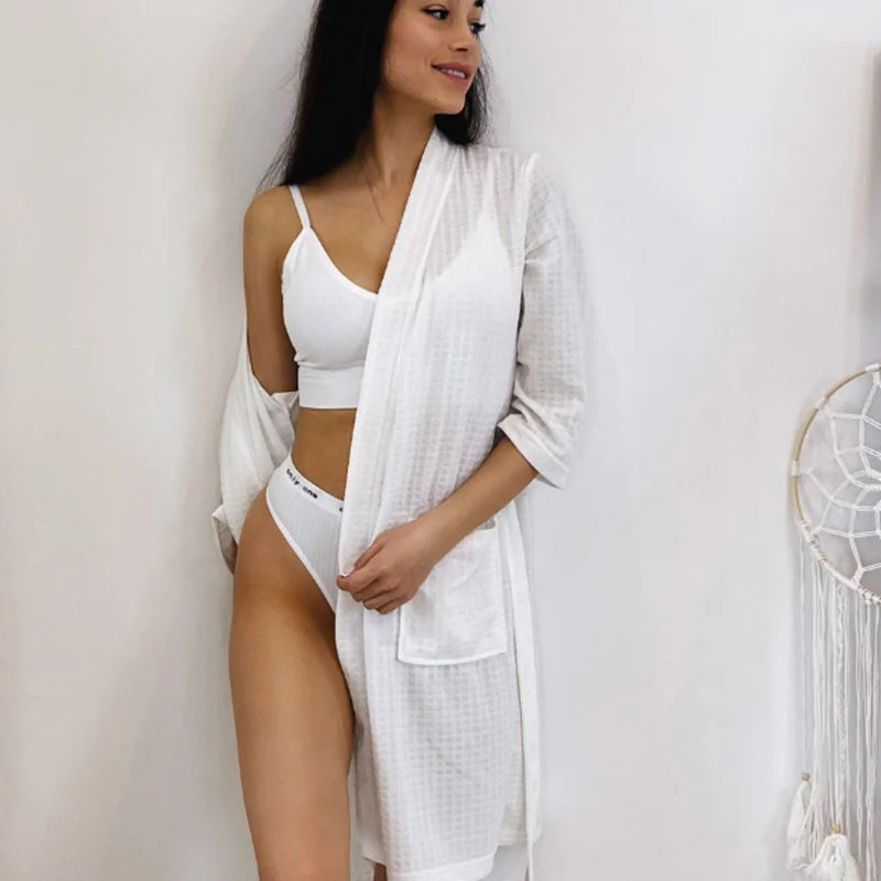 Unisex Waffle Bathrobe