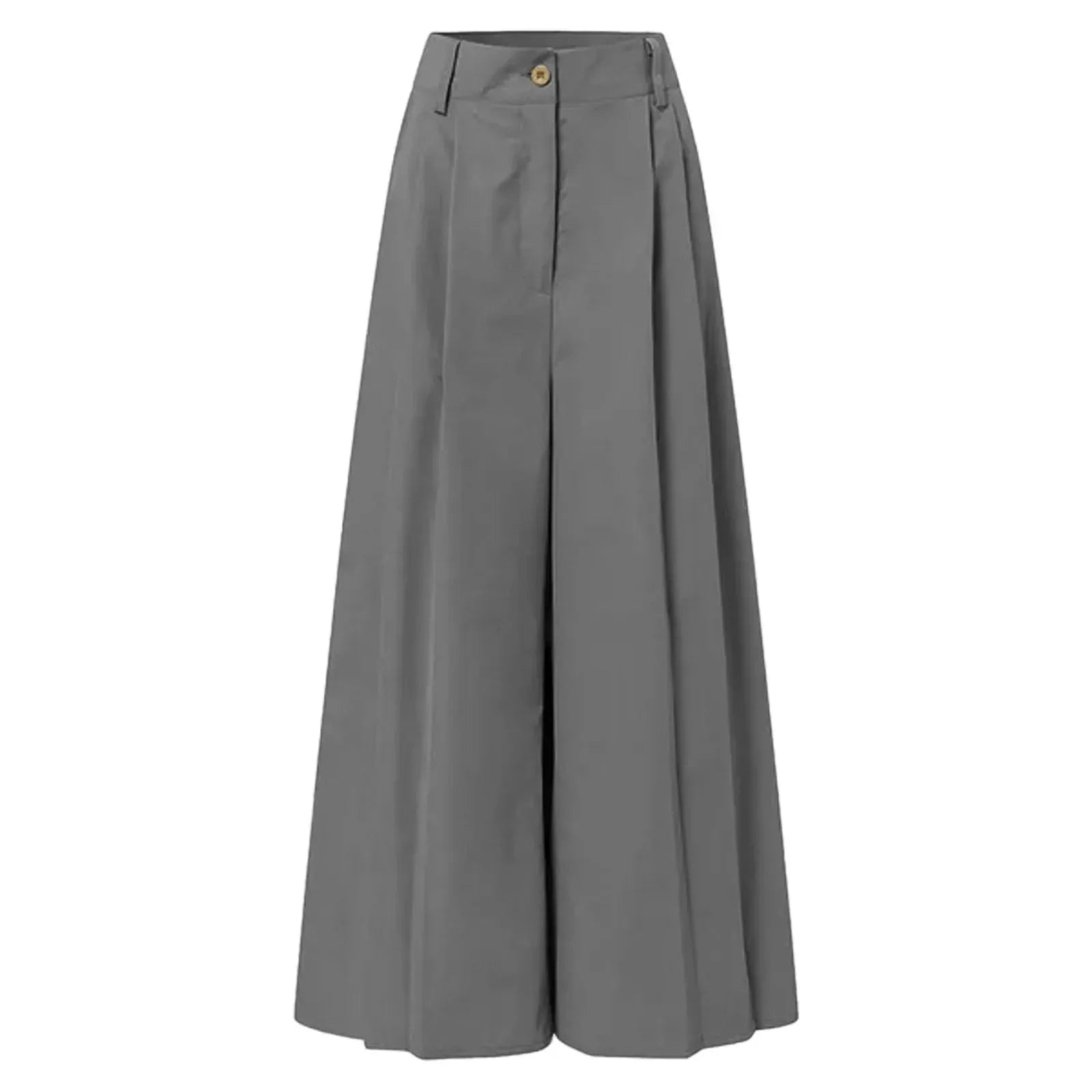 Cotton-Linen Flared Palazzo Trousers