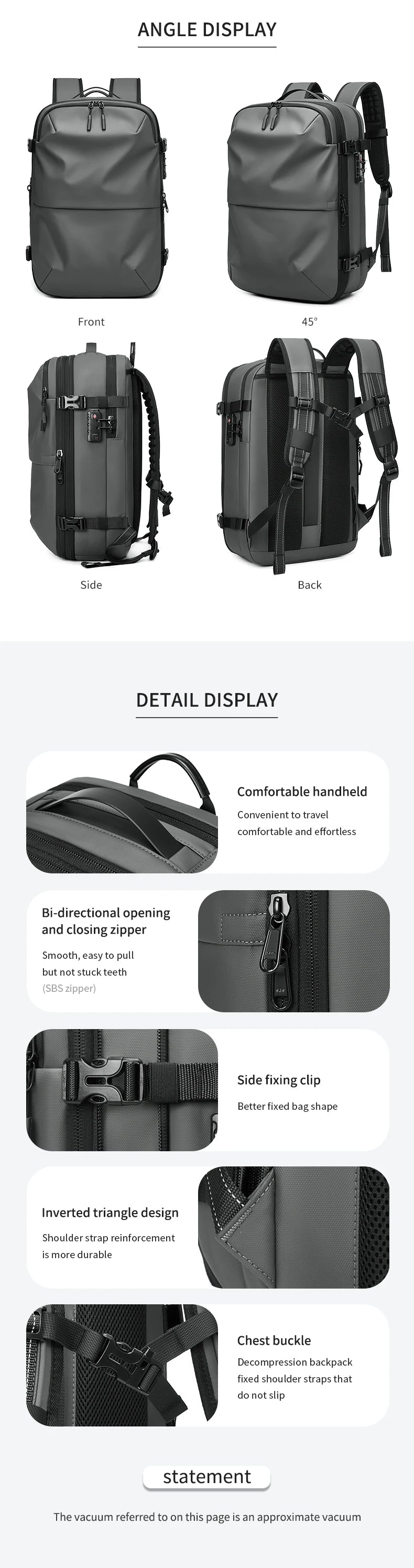 Vacuum Compression Travel & Laptop Backpack