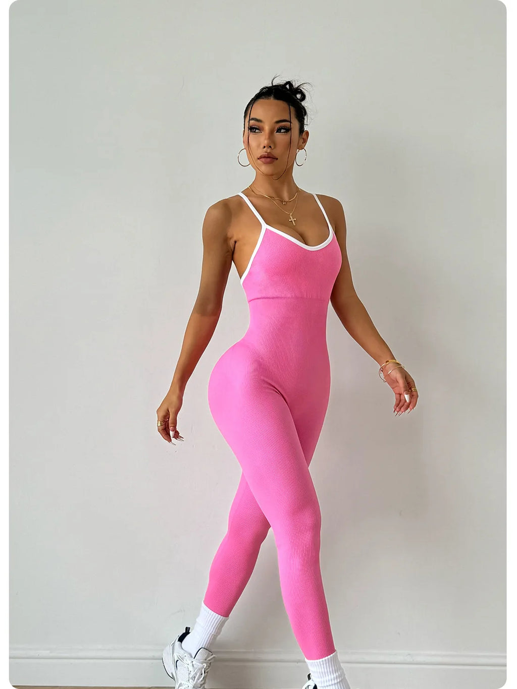 Color block Halter Performance Yoga Bodysuit