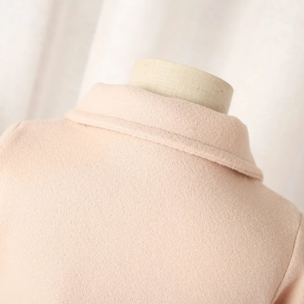 Cozy Bow-Button Cotton Coat for Baby Girls