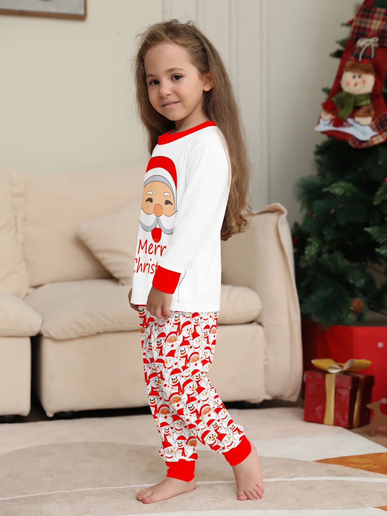 Holiday Santa & Reindeer Matching Pajama Set
