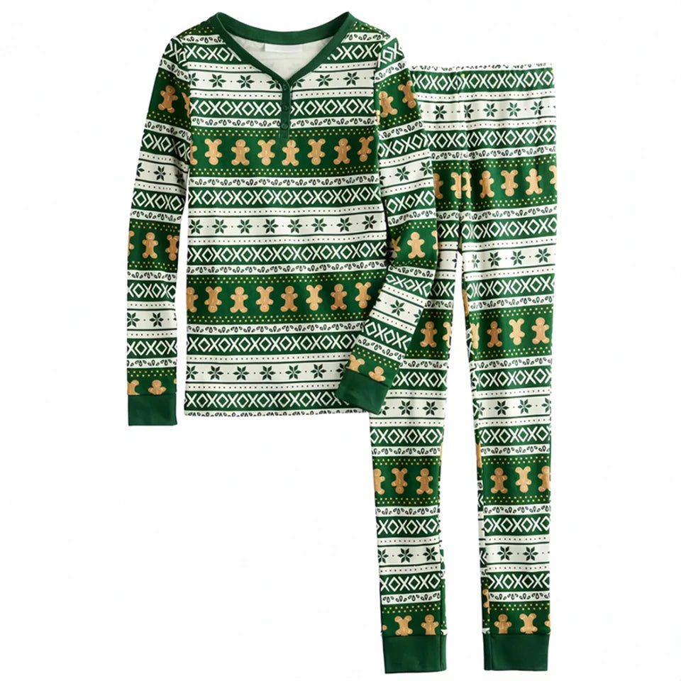 Gingerbread Family Christmas Pajama Set