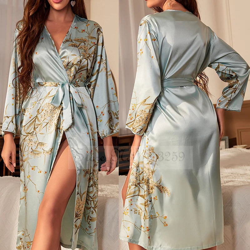 Midnight Blossom Kimono Robe