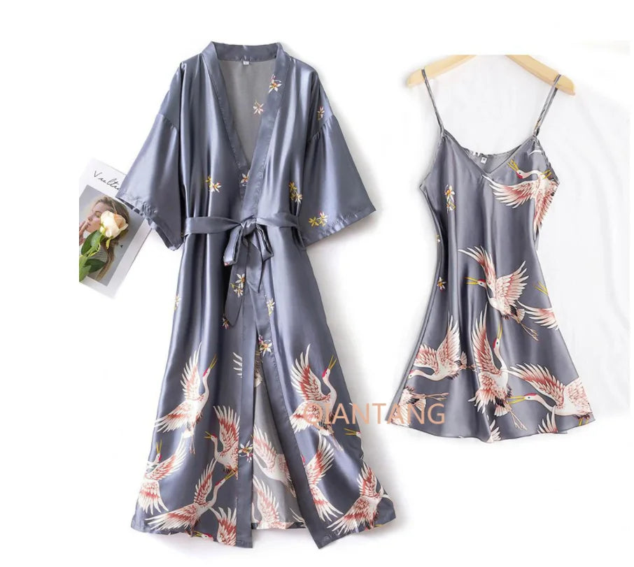 Silky 2PC V-Neck Nightwear Set