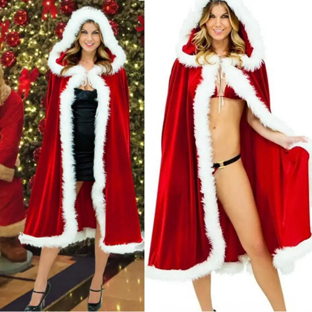 Velvet Santa Hooded Carnival Cape