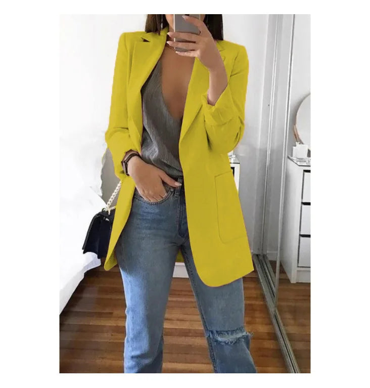 Chic Polo-Neck Cardigan Blazer