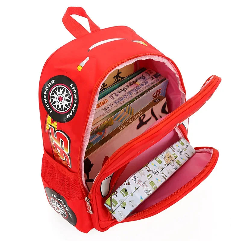 Kids' Waterproof Cartoon Car Backpack