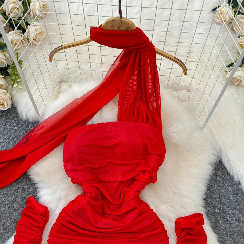 Holiday Glam Mesh Strapless Dress
