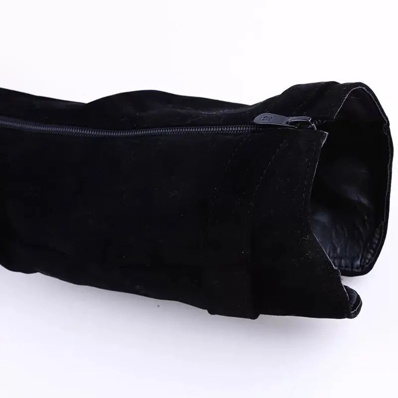 Velvet Edge Knee-High Platform Stiletto Boots