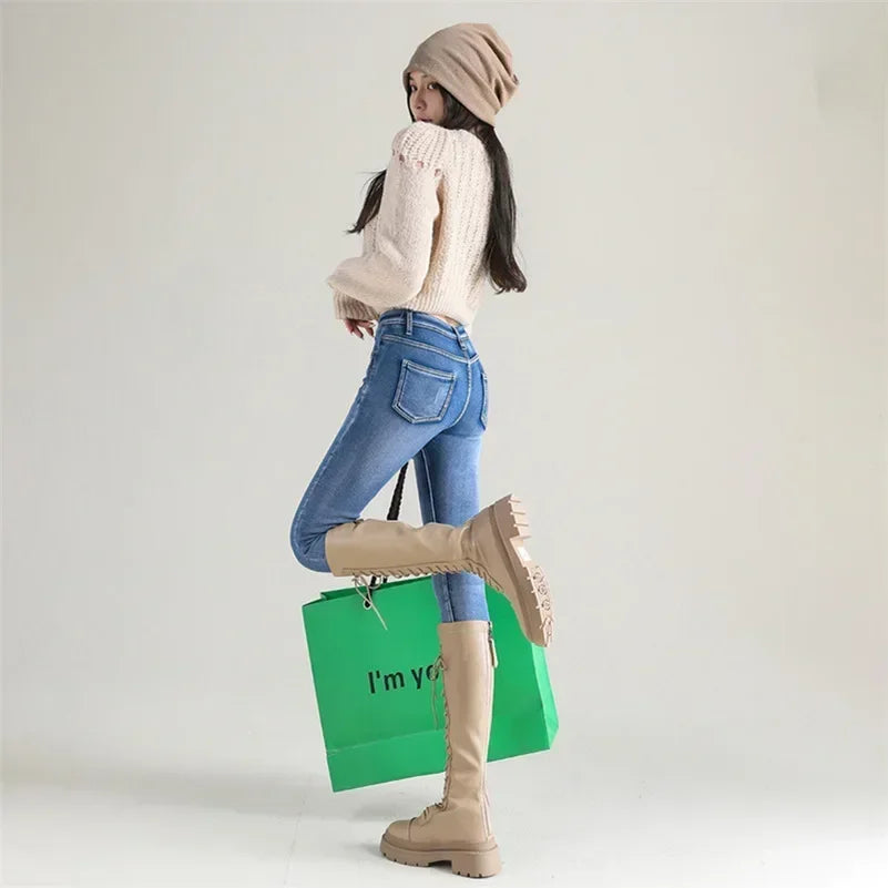 Women’s Thermal Skinny Jeans – Winter Warm Fleece Denim