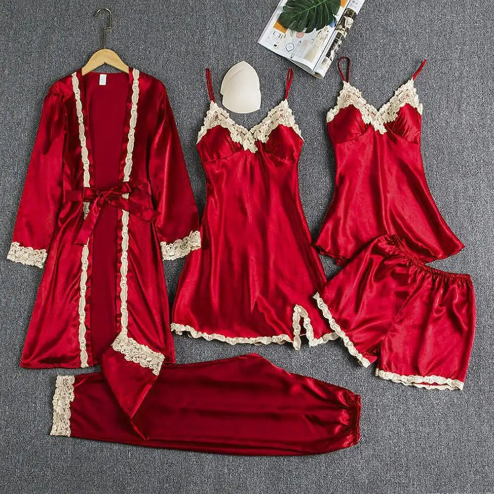 Lace & Satin Silk Sleepwear Set