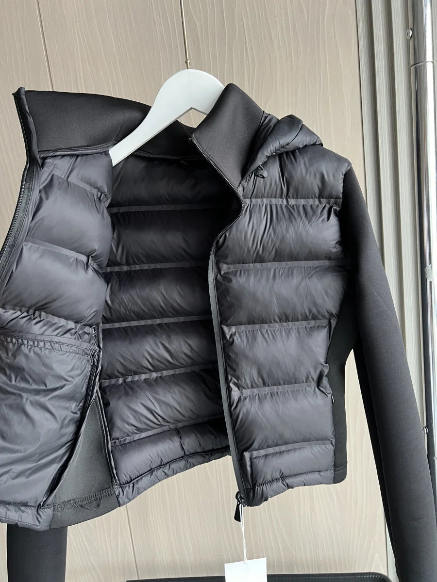 Lightweight Warm Down Jacket with Zippered Hood