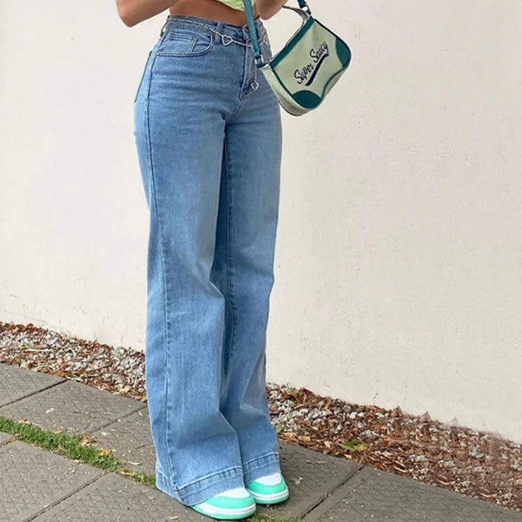 High-Waist Flared Denim Jeans