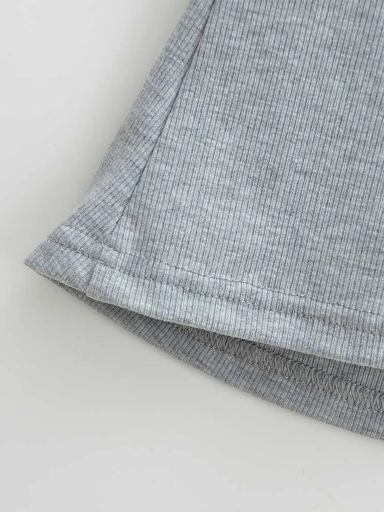 Elastic Square-Neck Crop Tee