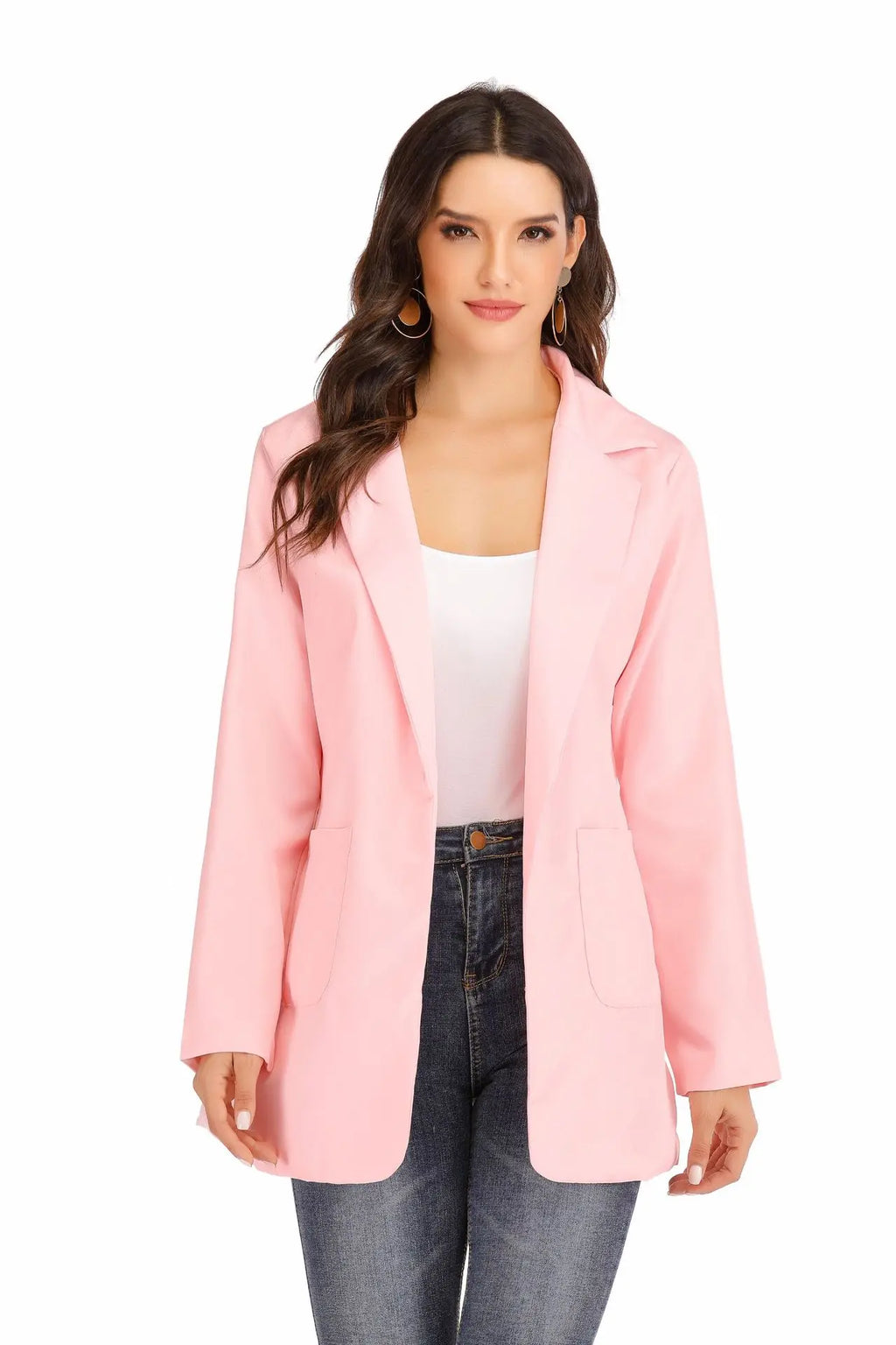 Chic Polo-Neck Cardigan Blazer