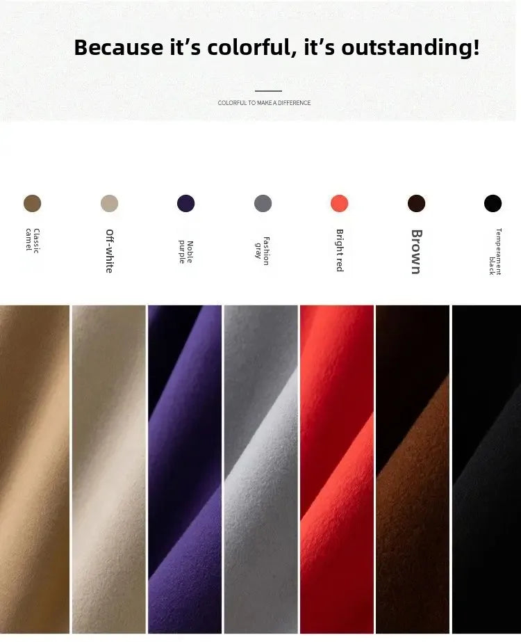 Korean Chic Double-Breasted Cashmere Wool Coat