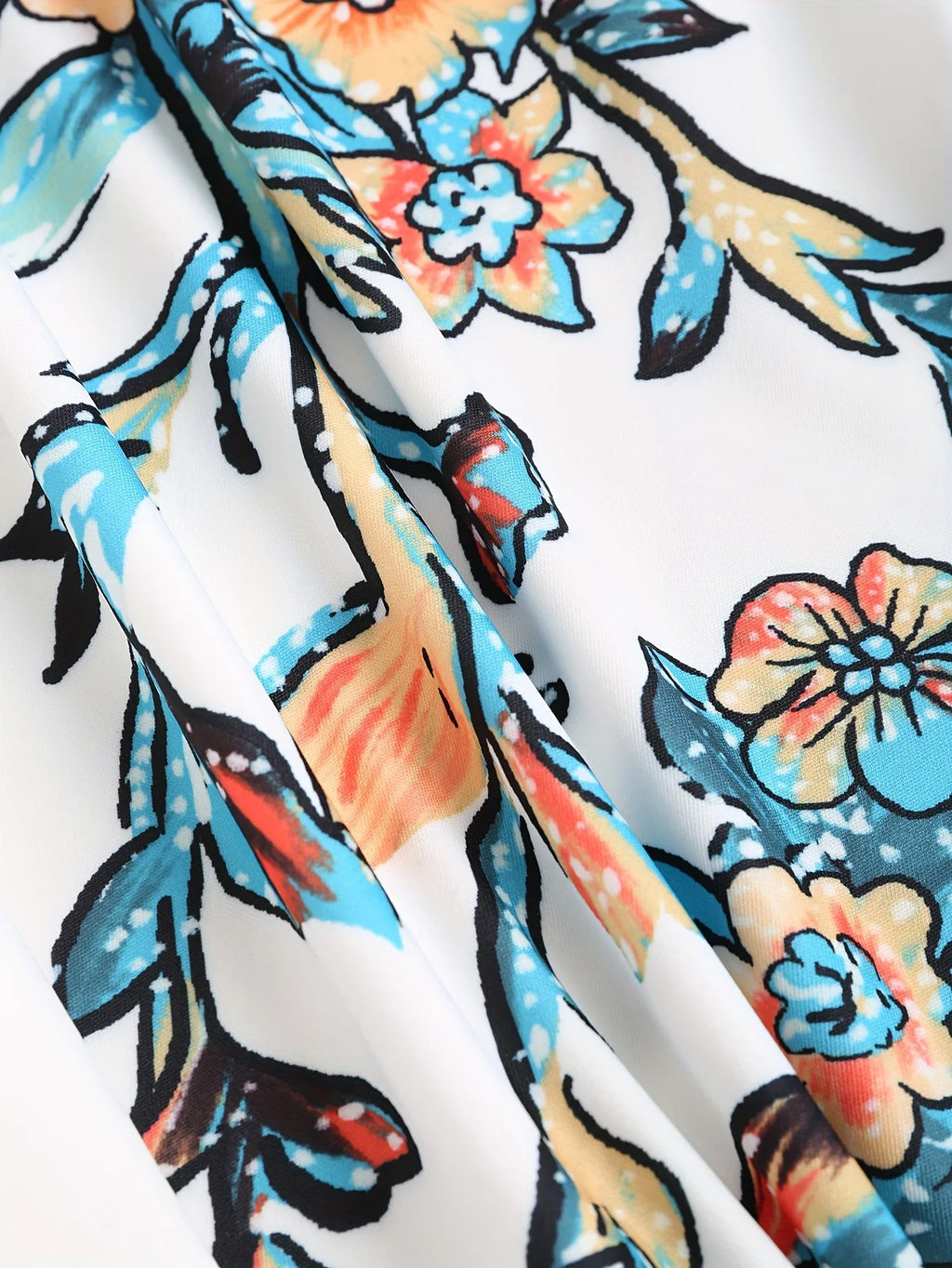 Floral Tranquility Plus-Size Sling Dress