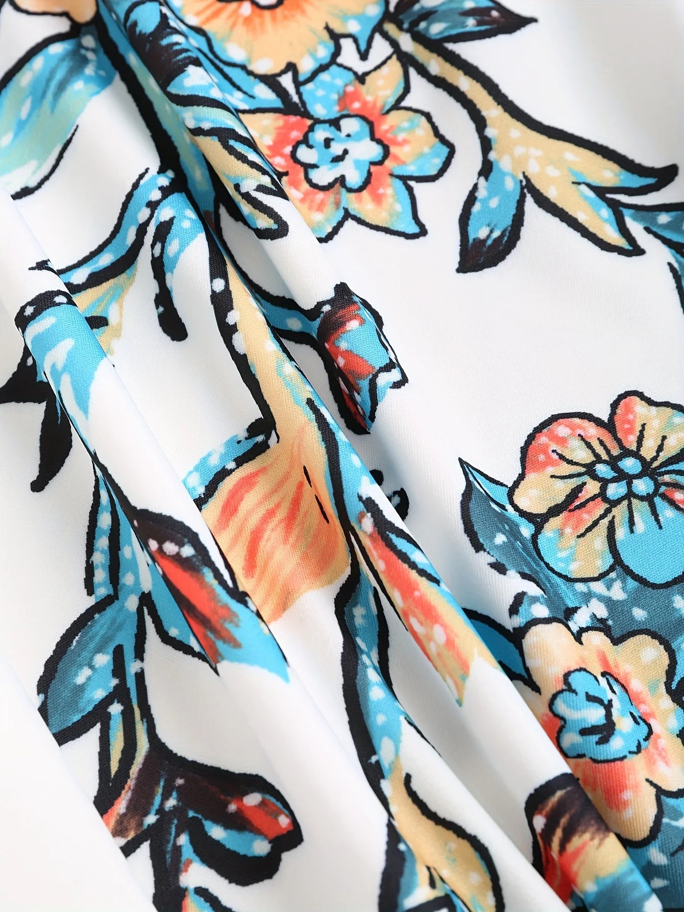 Floral Tranquility Plus-Size Sling Dress