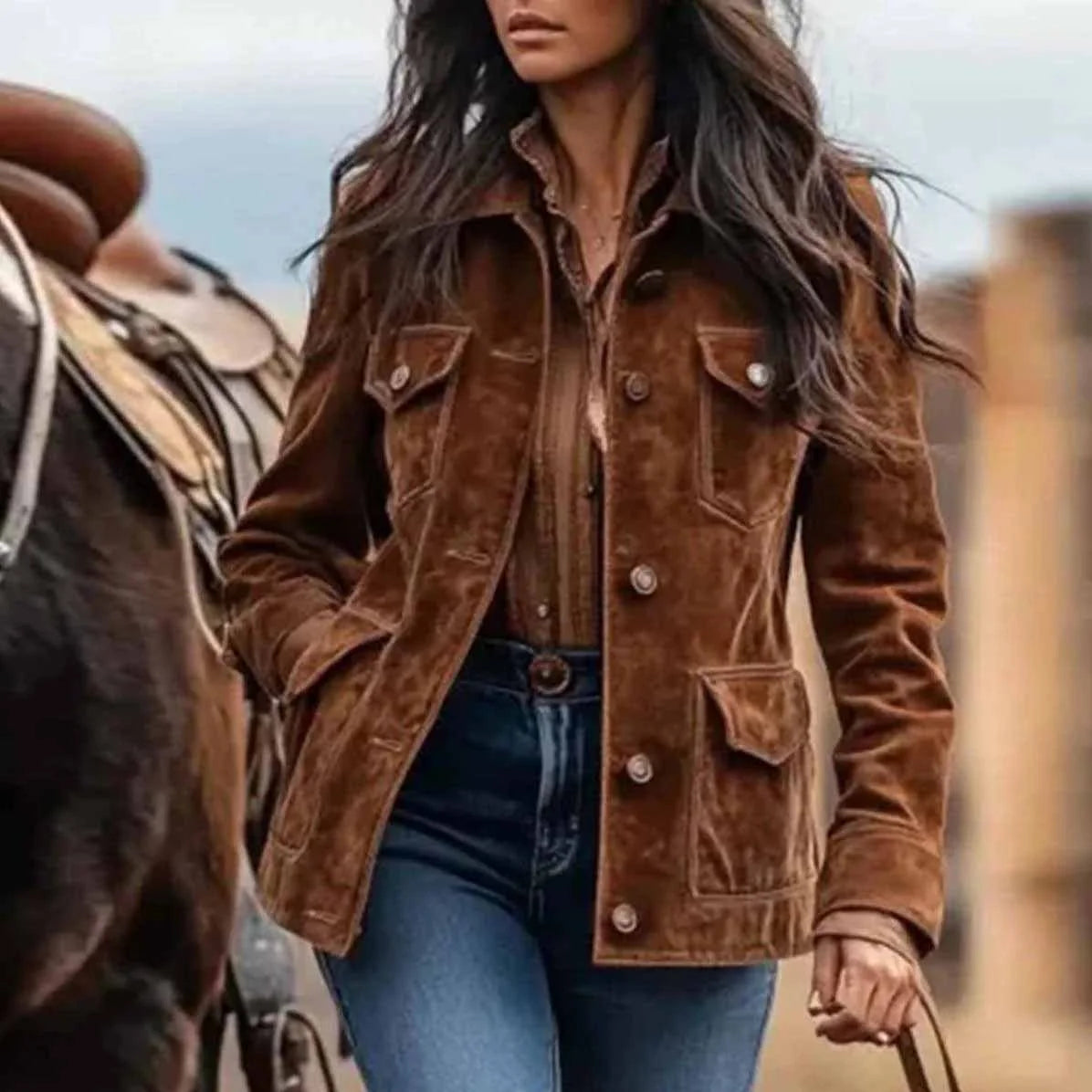 Western Chic Suede Jacket