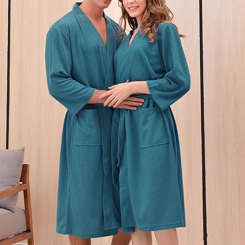 Unisex Waffle Bathrobe