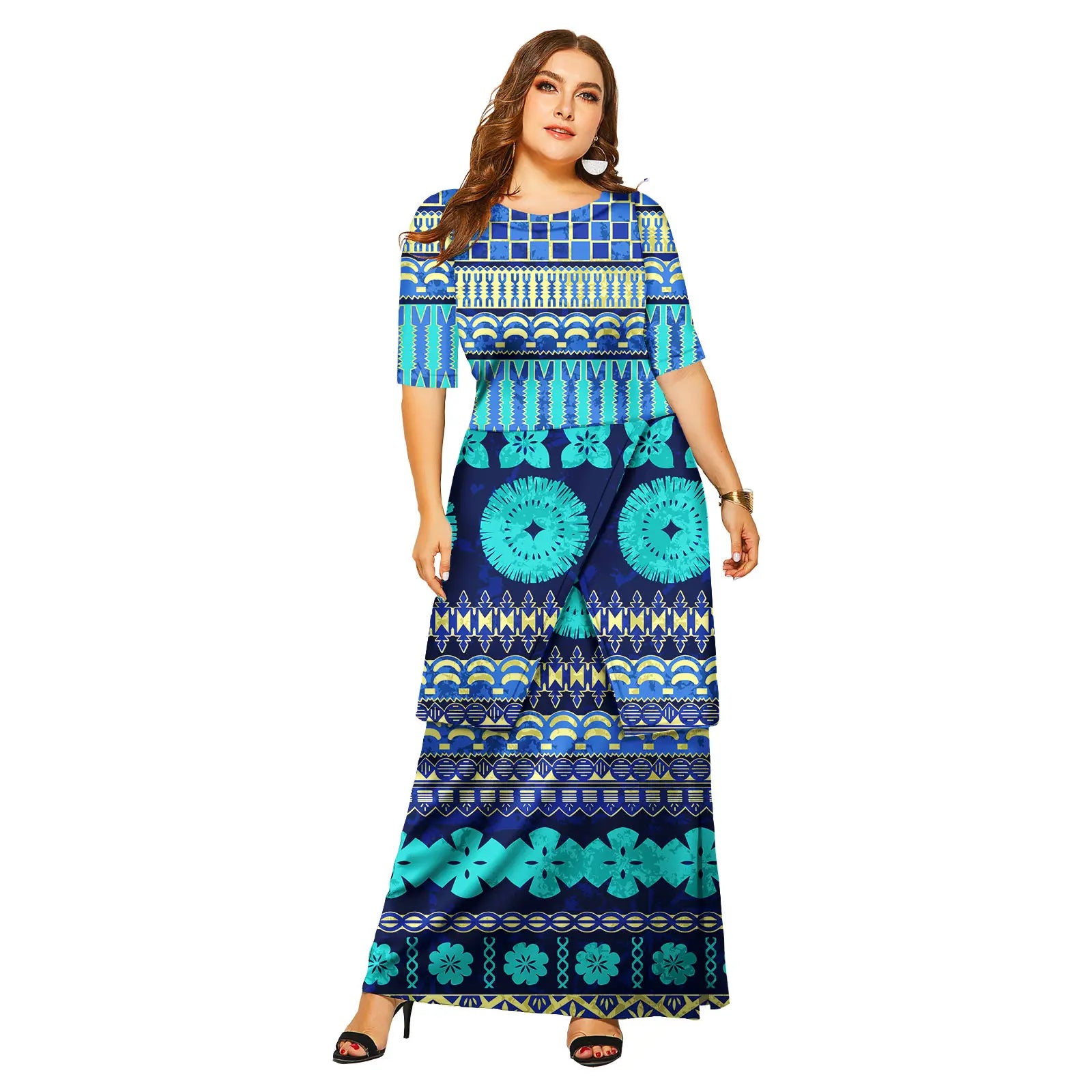 Island Grace Polynesian Maxi Set