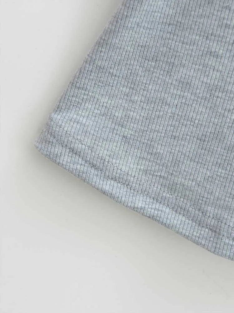 Elastic Square-Neck Crop Tee