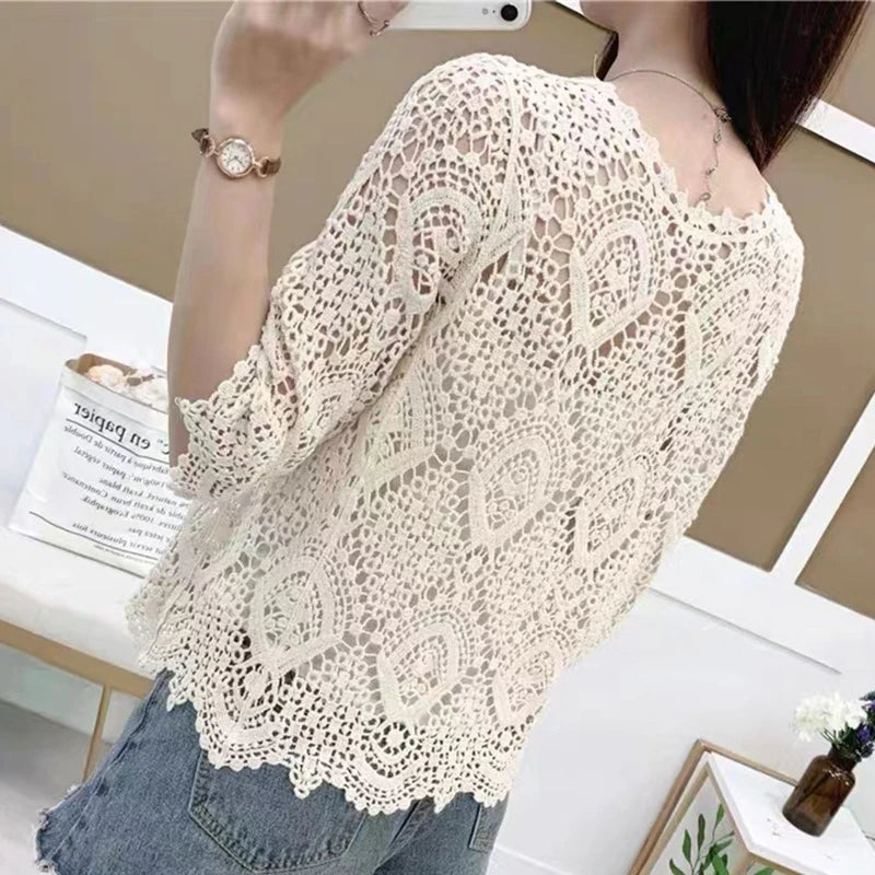 Boho Lace Crochet Shrug