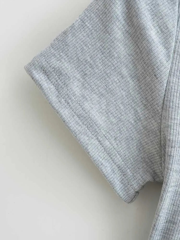 Elastic Square-Neck Crop Tee