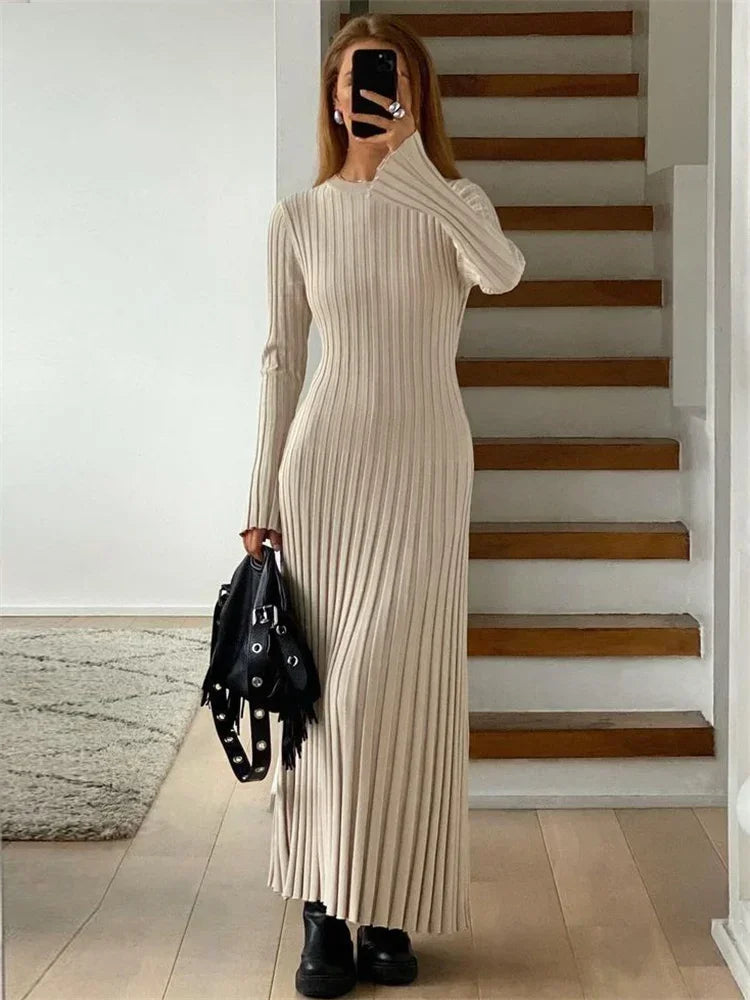 Tossy Knit Lace-Up Maxi Dress