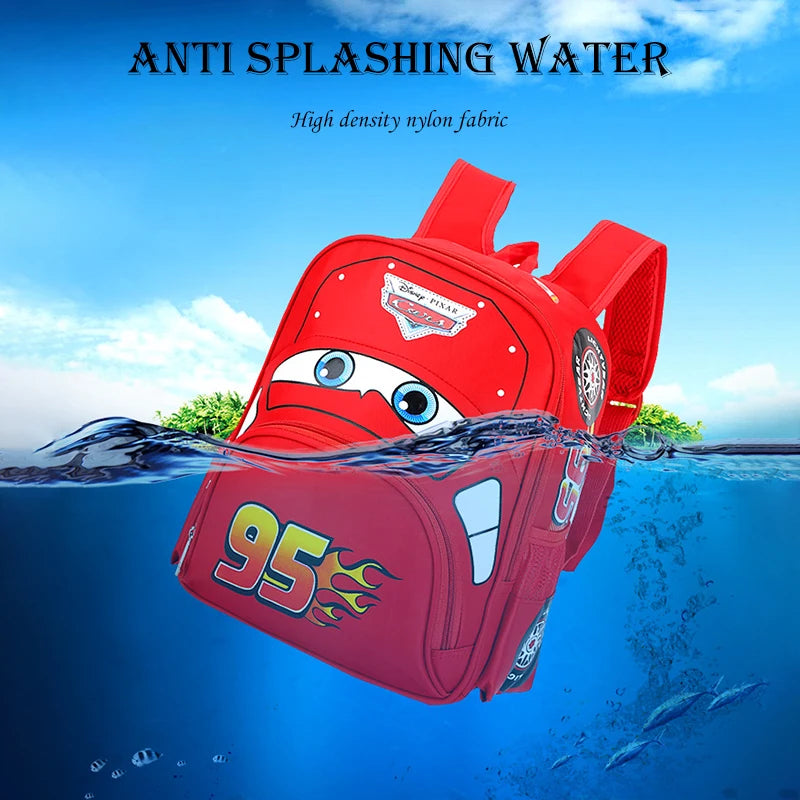 Kids' Waterproof Cartoon Car Backpack
