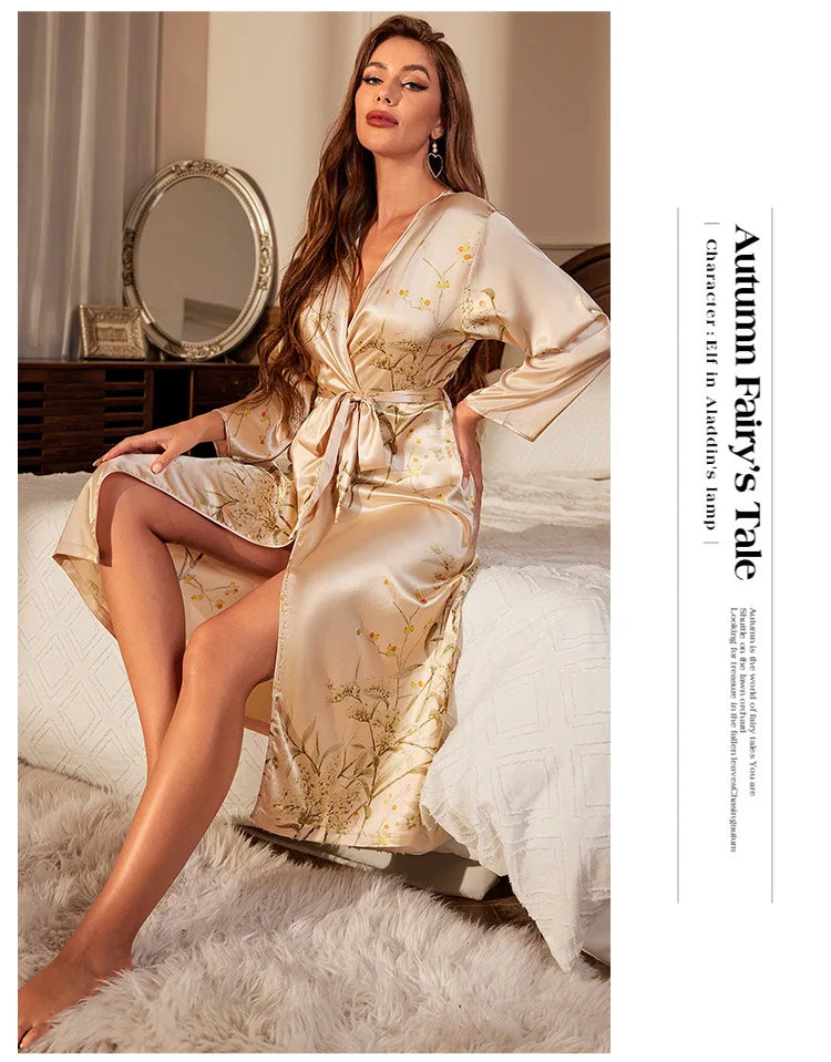 Midnight Blossom Kimono Robe